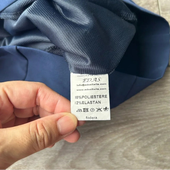 EDAS Navy Sleeveless Shift Dress Made in Italy - Picture 9 of 13